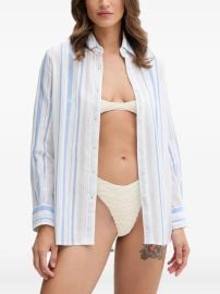 Melissa Odabash Stripe Shirt Blue at Farfetch